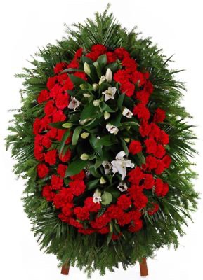 Ритуальный венок из живых цветов