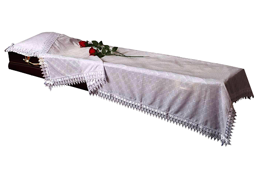 Комплект в гроб "Батист Шитье" (покрывало, наволочка)