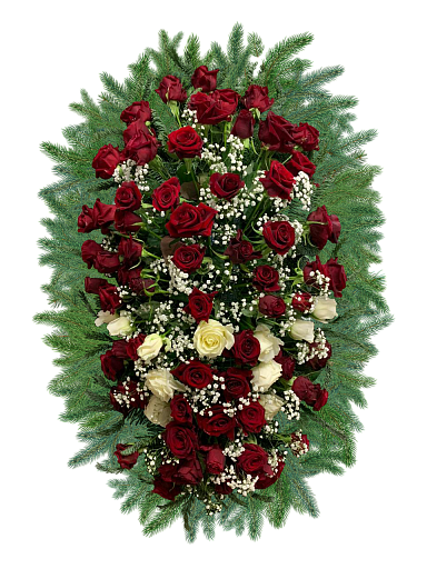 Ритуальный венок из живых цветов