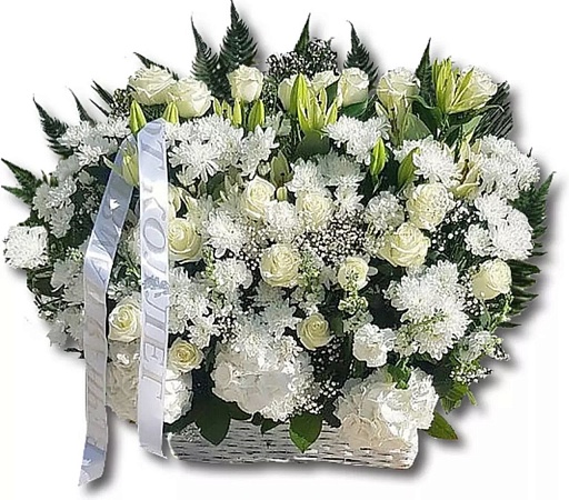 Корзина из живых цветов большая для обряда похорон
