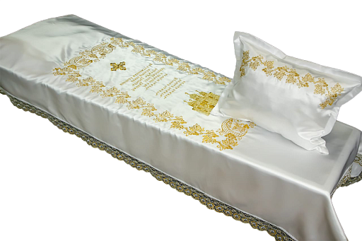Комплект в гроб Храмовый вышивка (покрывало, наволочка)