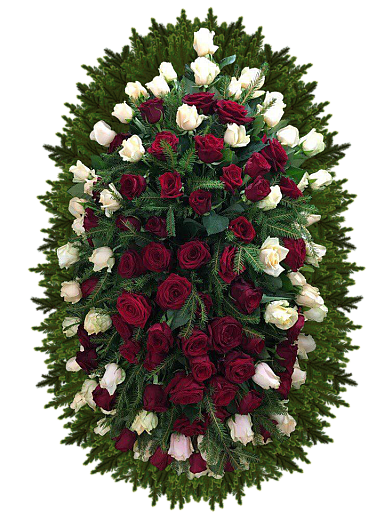 Ритуальный венок из живых цветов